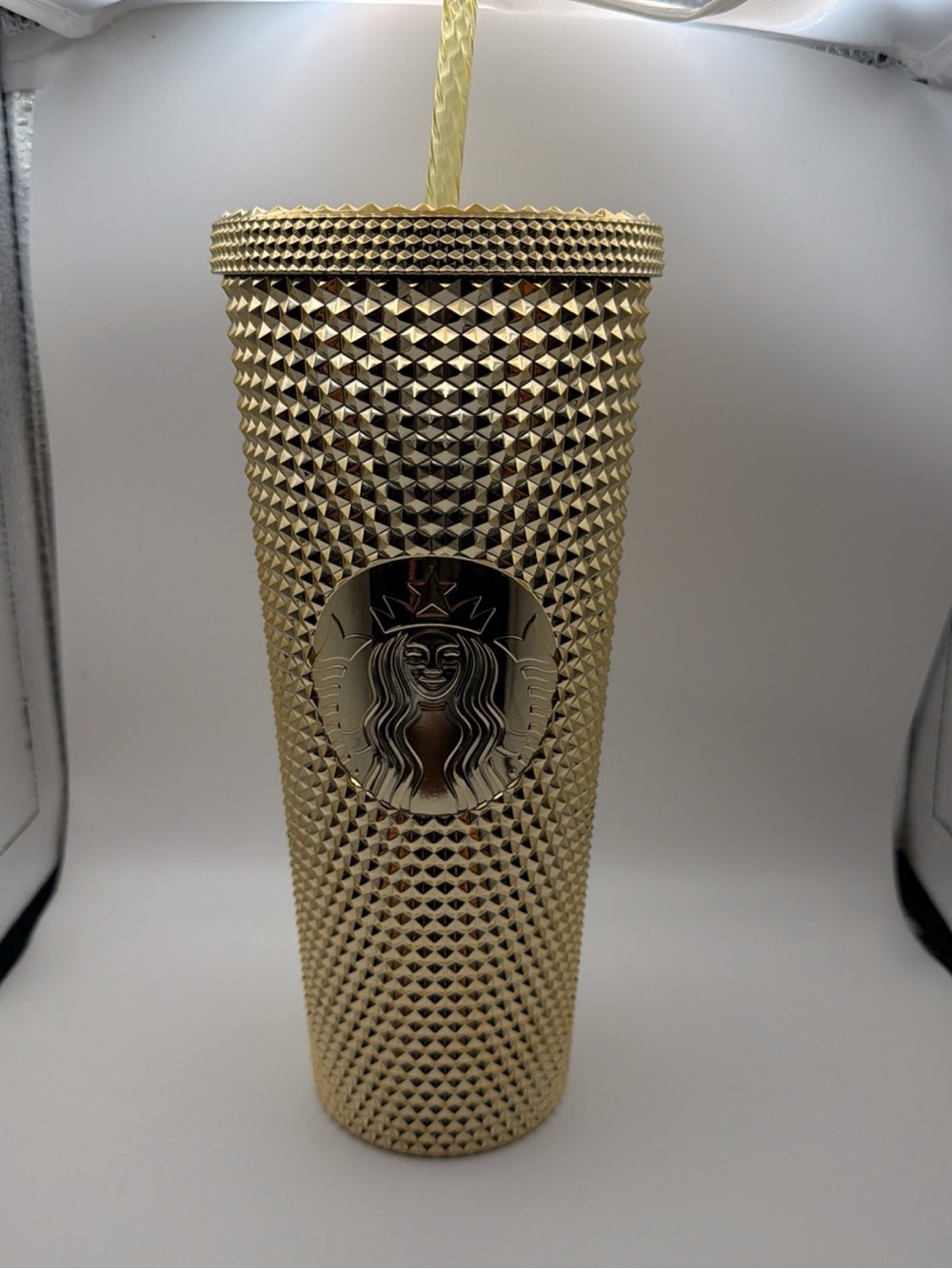Starbucks Gold Studded Tumbler with Matching Straw
